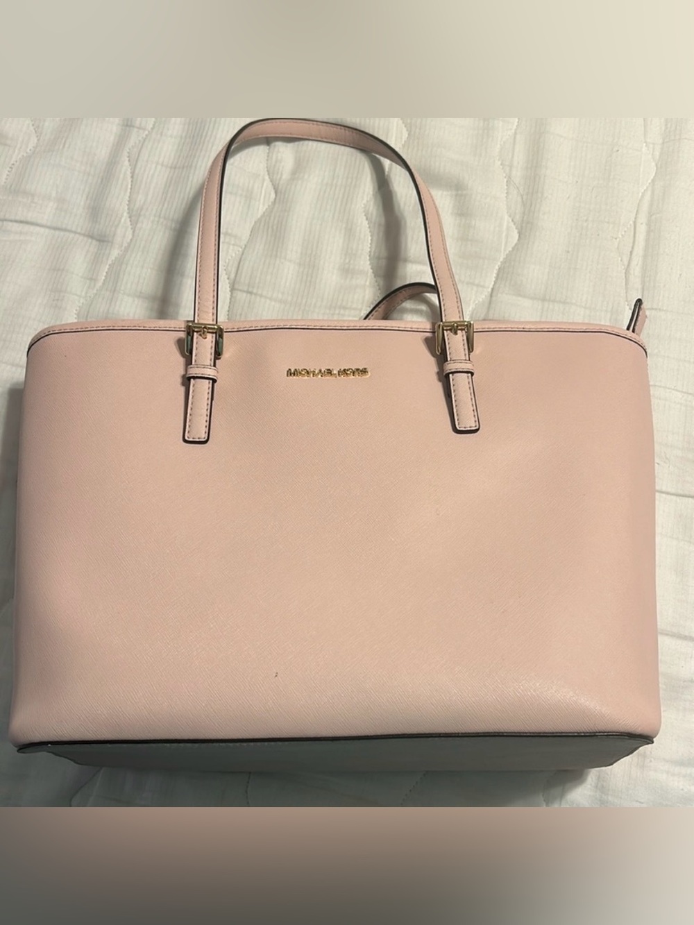 Michael Kors Blush Pink Saffiano Leather Tote with Gold Hardware - Picture 2 of 4